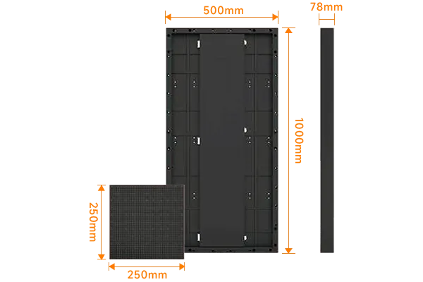 LED Floor Display GT Series-Cost-Effective 500×1000mm Iron Cabinet